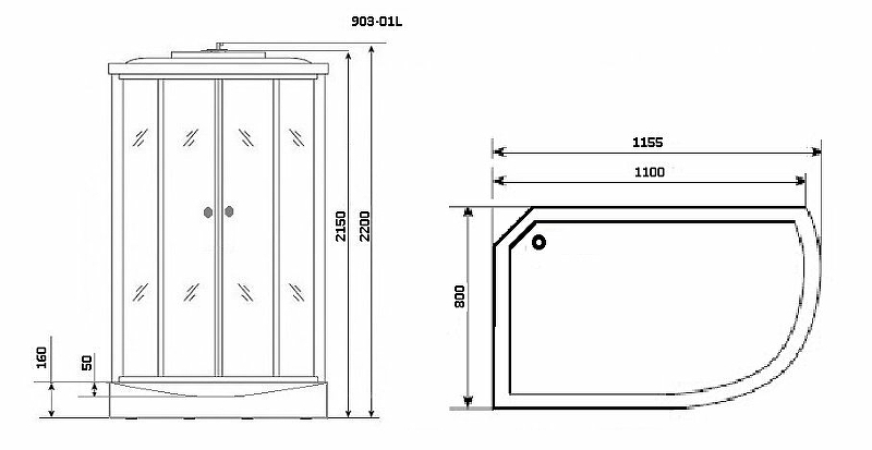 Душевая кабина Niagara Ultra NG-903-01 120x80 с гидромассажем схема 16