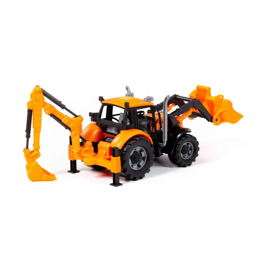 Экскаватор-погрузчик "Прогресс" инерционный (оранжевый) (в коробке)