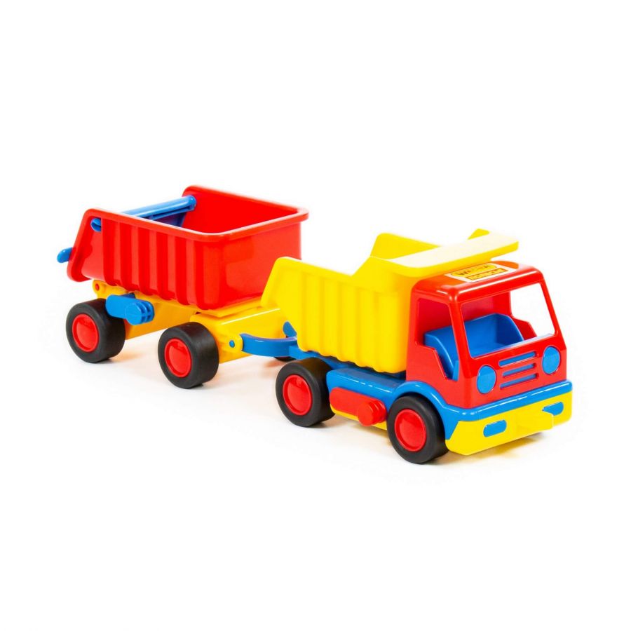 "Базик", автомобиль-самосвал с прицепом (в сеточке)