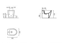 Напольное биде GSI  Modo New 52х37 9862111 схема 2