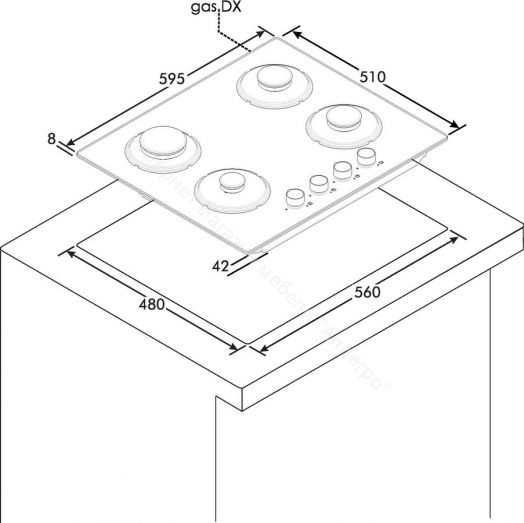 Газовая варочная панель Candy CVG6DPB черный