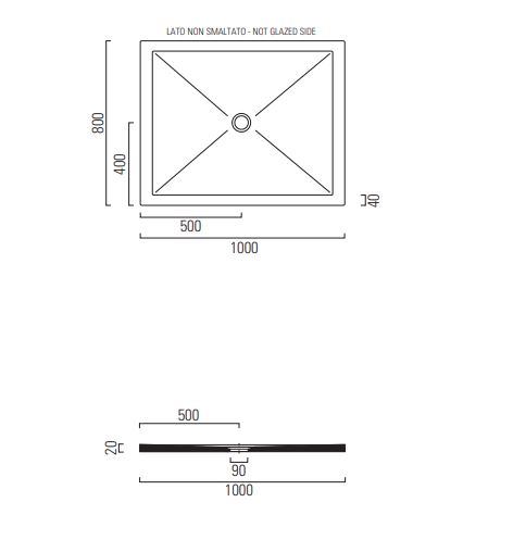 Душевой поддон GSI H2 100x80 схема 2