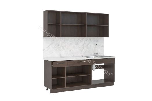 Кухонный гарнитур "Маша" 2.0 м (Белый/Бетонный каменный уголь)