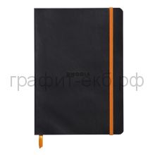 Книжка зап.Clairefontaine Rhodiarama А5+ 80л.точка мягк.обл.Black Черный 90г/м2 117452C