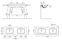 Двойная черная раковина GSI Pura 142x46 схема 3