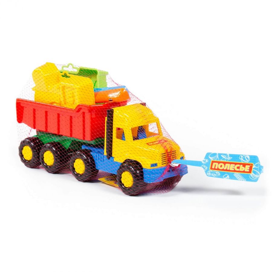 Набор №69: "Фаворит", автомобиль-самосвал + формочки (самосвал + паровоз)