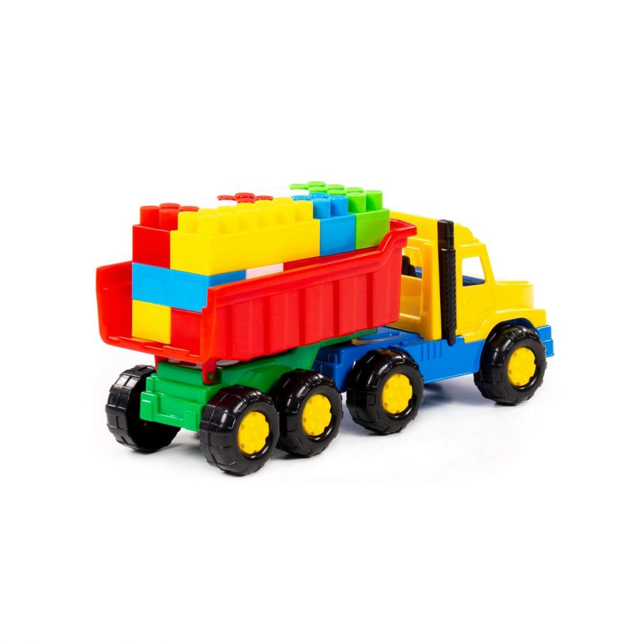 Набор №70: "Фаворит", автомобиль-самосвал + конструктор "Строитель" (17 элементов)