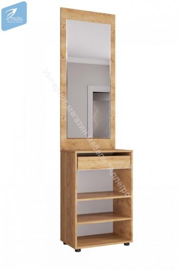 Тумба с зеркалом "Сафари" ТМ-002 (Дуб крафт золотой/Графит софт)
