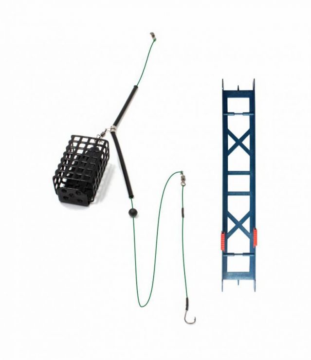 Оснастка донная фидерная ЯМАН «Лещ» (кормушка 60г, плетеный шнур 0,15мм, крючок №10)