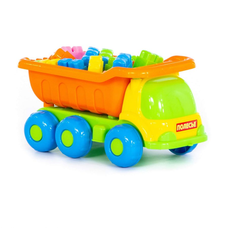 Набор №272: "Кеша", автомобиль-самосвал + конструктор "Малютка" (35 элементов)