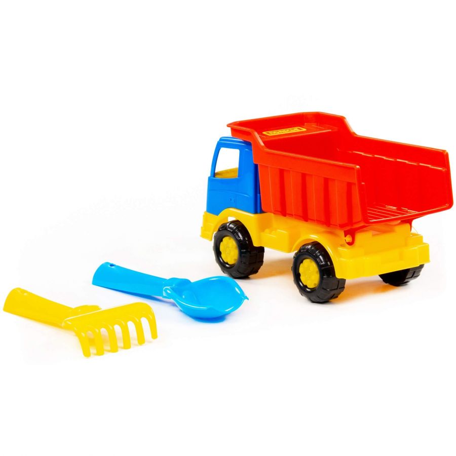 Набор №188: "Салют", автомобиль-самосвал + совок №2, грабельки №2