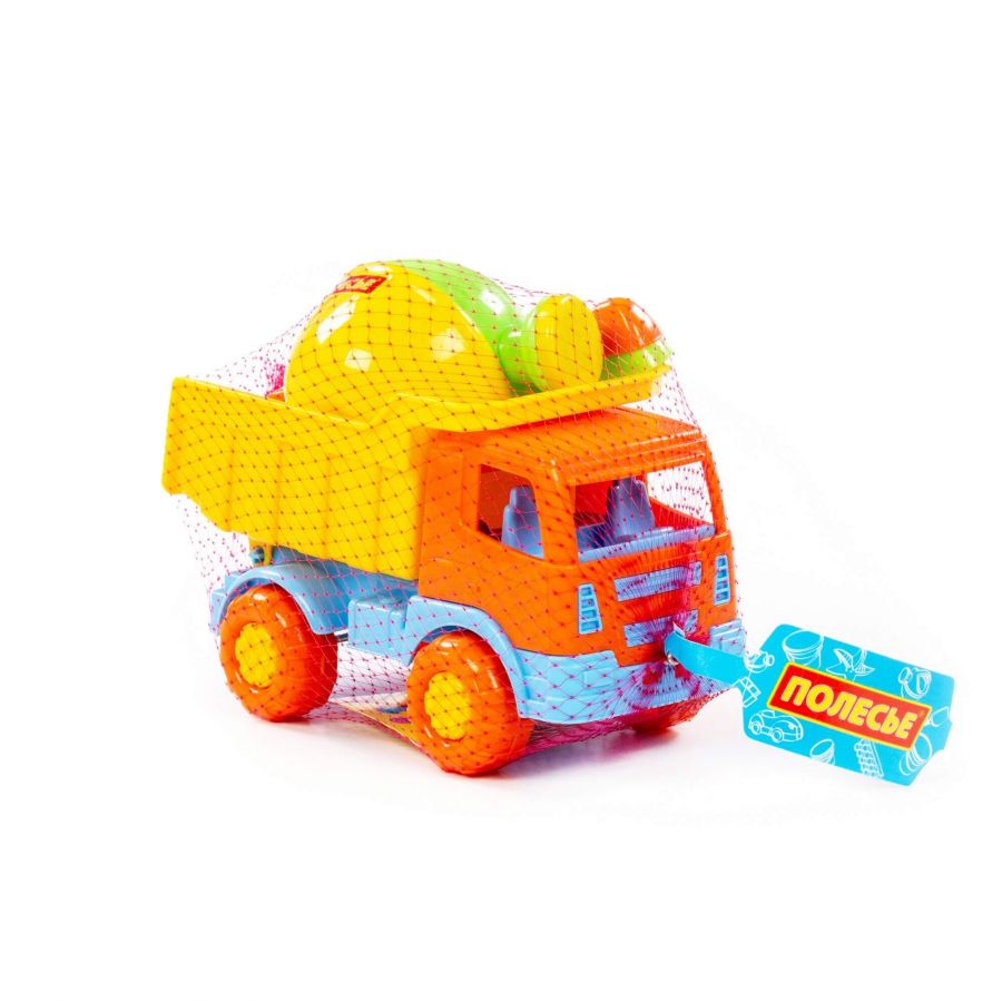 Набор №190: "Салют", автомобиль-самосвал + совок №2, грабельки №2, лейка малая №3