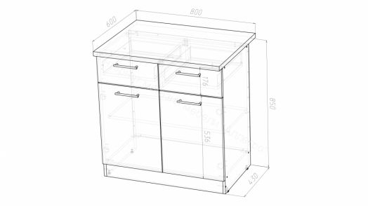 Кухонный гарнитур Глория медиум 1400 мм