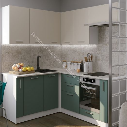 Кухонный гарнитур Глория мега прайм 2 1600х1700 мм (ПМ+СДШ)