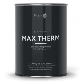 Эмаль Термостойкая Elcon Max Therm 0.8кг 500°С Графит, Антикоррозионная для Защитной Окраски Печей, Котлов, Металлического Оборудования / Элкон.