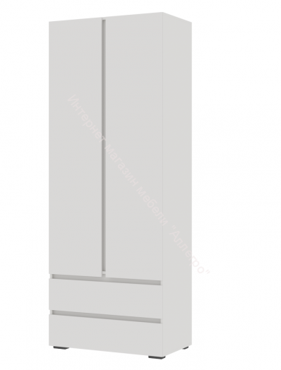 Шкаф 2-х створчатый "Хелен" ШК-01 (Белый шагрень)