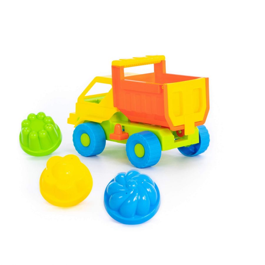 Набор №13: "Кузя", автомобиль-самосвал + 3 формочки
