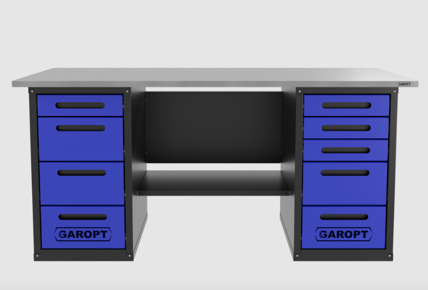 Верстак двухтумбовыи 4 ящиков /5 ящиков 1800*700 синий GAROPT, GT1800Y4Y5.blue