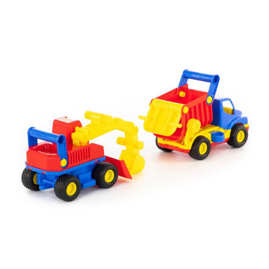 "КонсТрак", автомобиль-самосвал + "КонсТрак", экскаватор колёсный (в коробке)