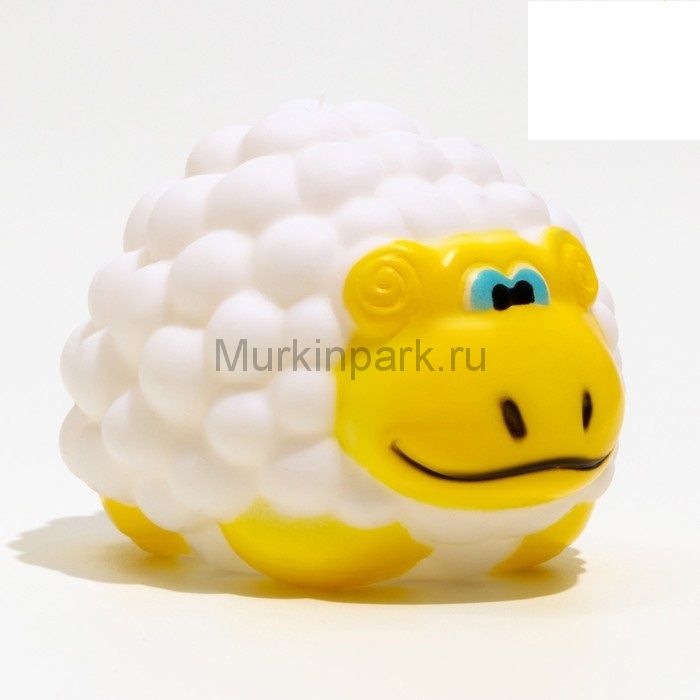 Игрушка пищащая "Барашек",  8 х 6 см, белая