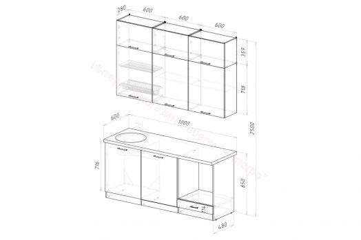 Кухонный гарнитур Лиора макси 2 1800 мм (ПМ)
