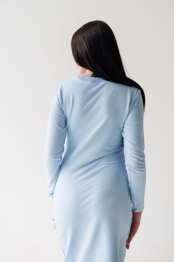 Платье Forza с разрезом на молнии голубое