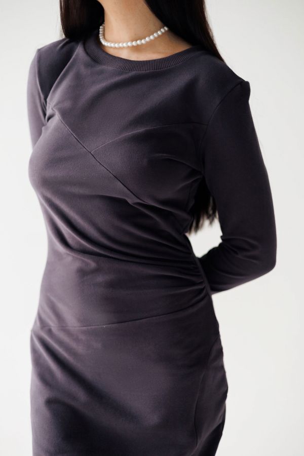 Платье Forza с разрезом на молнии графит