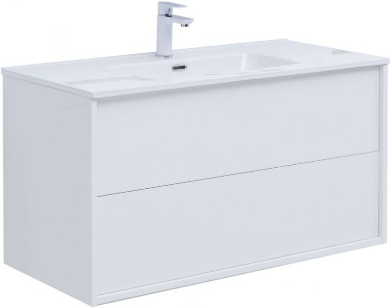Тумба под раковину Aquanet Lino 100 (Flat) белый глянец 00287544