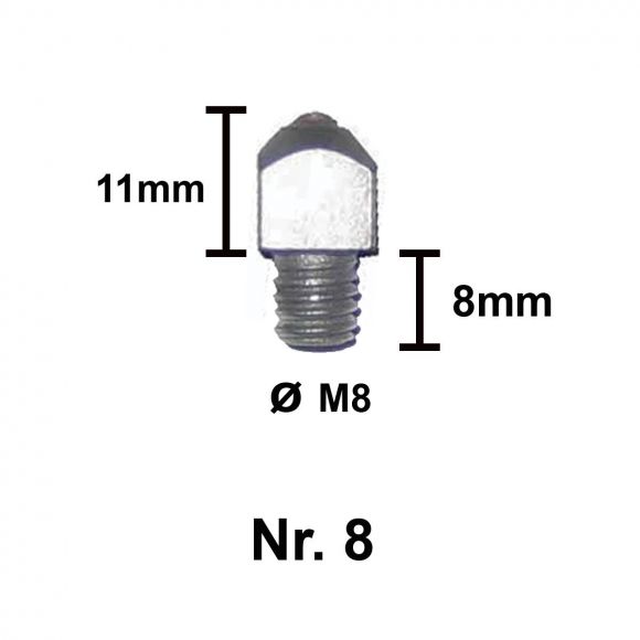 Шипы Tuna для подков. С победитовой вставкой, M8х8 11 мм.