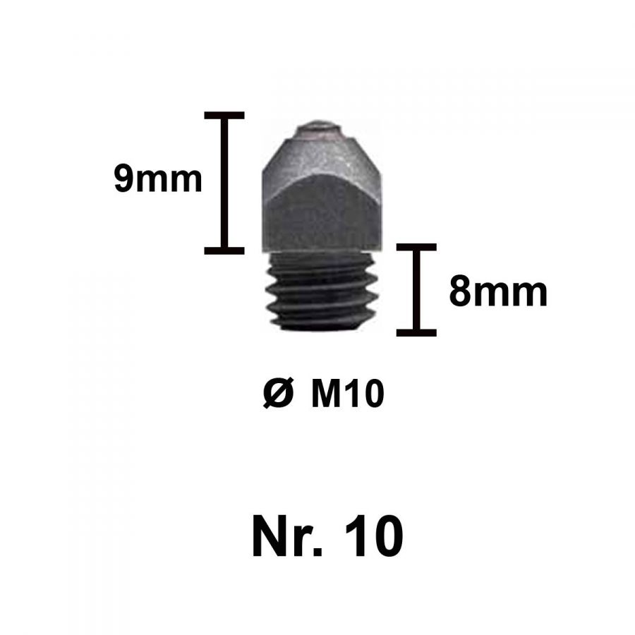 Шипы Tuna для подков. С победитовой вставкой, M10х8 9 мм.