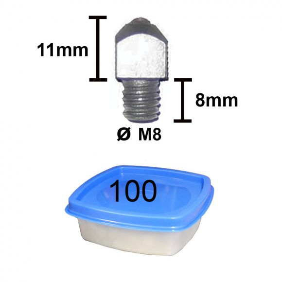 Шипы Tuna для подков. С победитовой вставкой, M8х8 11 мм. 100 шт.