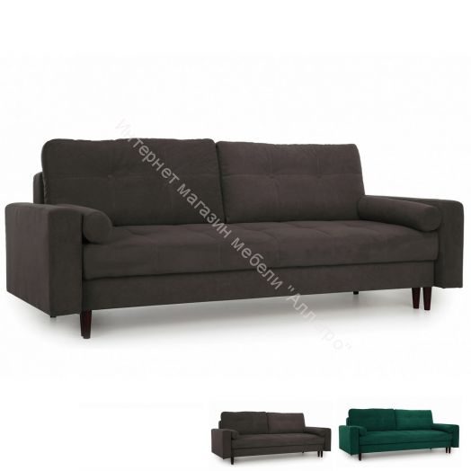 Диван-кровать Лоретт (Galaxy 04,10 (велюр) коричневый, изумрудный)