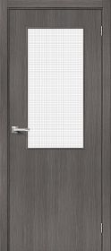 Межкомнатная Дверь с Экошпоном Bravo Браво-7 Grey Melinga / Wired Glass 12,5  700x2000, 800x2000, 900x2000мм / (полотно)   Браво.