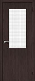 Межкомнатная Дверь с Экошпоном Bravo Браво-7 Wenge Melinga / Wired Glass 12,5  700x2000, 800x2000, 900x2000мм / (полотно)  Браво.