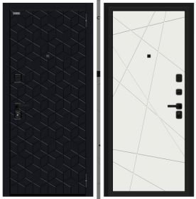 Входная Дверь Bravo Кьюб RBE Total Black/Super White 860x2050, 960x2050мм / Браво.