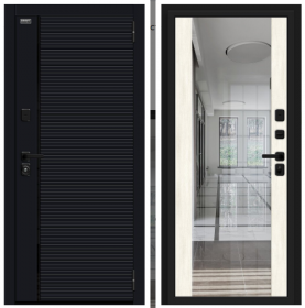Входная Дверь Bravo Лайнер-3 Total Black/Nordic Oak 860x2050, 960x2050мм / Браво.