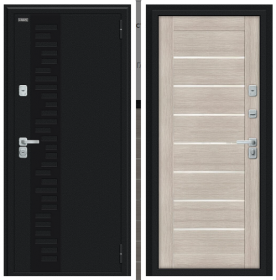 Входная Дверь Bravo Thermo Техно Декор-2 Букле Черное/Cappuccino Veralinga 860x2050, 960x2050мм / Браво.