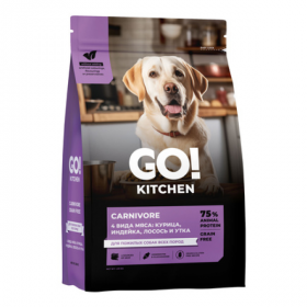 Сухой корм для пожилых собак Go! KITCHEN Carnovore 4 вида мяса с курицей индейкой лососем и уткой