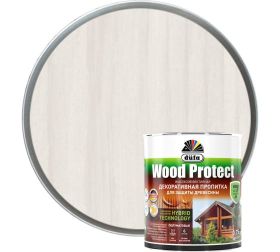 Пропитка Dufa Wood Protect 0.75л Белая для Защиты Древесины с Воском / Дюфа Вуд Протект.