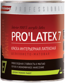 Краска Интерьерная Parade Professional E7 Prolatex 7 9л Латексная, Шелковисто-Матовая / Парад Пролатекс 7.*