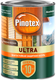 Декоративная Пропитка Pinotex Ultra 9л Белая с Воском для Защиты Древесины до 10 лет / Пинотекс Ультра.