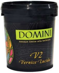 Лак Финишный Domini V2 Vernice Lucida 1л Глянцевый Акриловый для Лессировки и Укрепления Фактурных Покрытий / Домини.