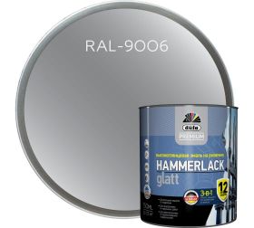 Эмаль на Ржавчину 3-в-1 Dufa Premium Hammerlack 0.75л RAL 9006 Серебристая, Гладкая / Дюфа Премиум Хаммерлак.