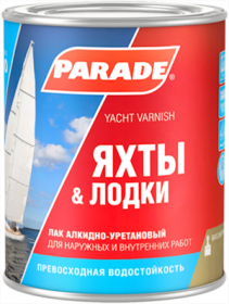 Лак Яхтный Parade L20 Яхты & Лодки 10л Матовый, Алкидно-Уретановый/ Парад Яхтный.