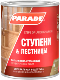 Лак Parade Classic L15 Ступени & Лестницы 2.5л Алкидно-Уретановый, Полуматовый, Бесцветный для Внутренних Работ / Парад Классик L15.