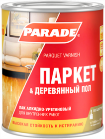 Лак Паркетный  Parade Classic L10 Паркет & Деревянный Пол 10л Глянцевый, Бесцветный, Алкидно-Уретановый / Парад Классик L10.