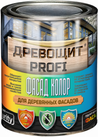 Грунт-Краска для Дерева Красковия Древощит Profi "Фасад Колор" 0.9кг от Белая, Плесени и Грибка для Наружных Работ.