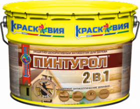 Защитно-Декоративное Покрытие Красковия Пинтурол 2 в 1 2.5кг Трудновымываемый для Древесины на Органических Растворителях.