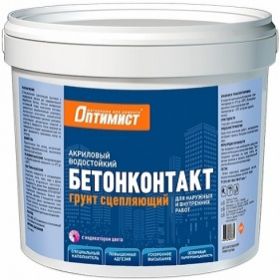 Грунтовка Бетонконтакт Оптимист G109 1.5кг с Индикатором, с Кварцевым Наполнителем, Сцепляющий для Наружных и Внутренних Работ.