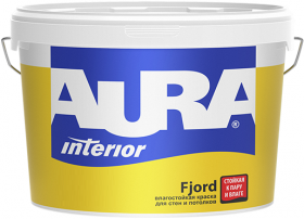 Краска для Стен и Потолков Aura Interior Fjord 4.5л Влагостойкая, Белая / Аура.